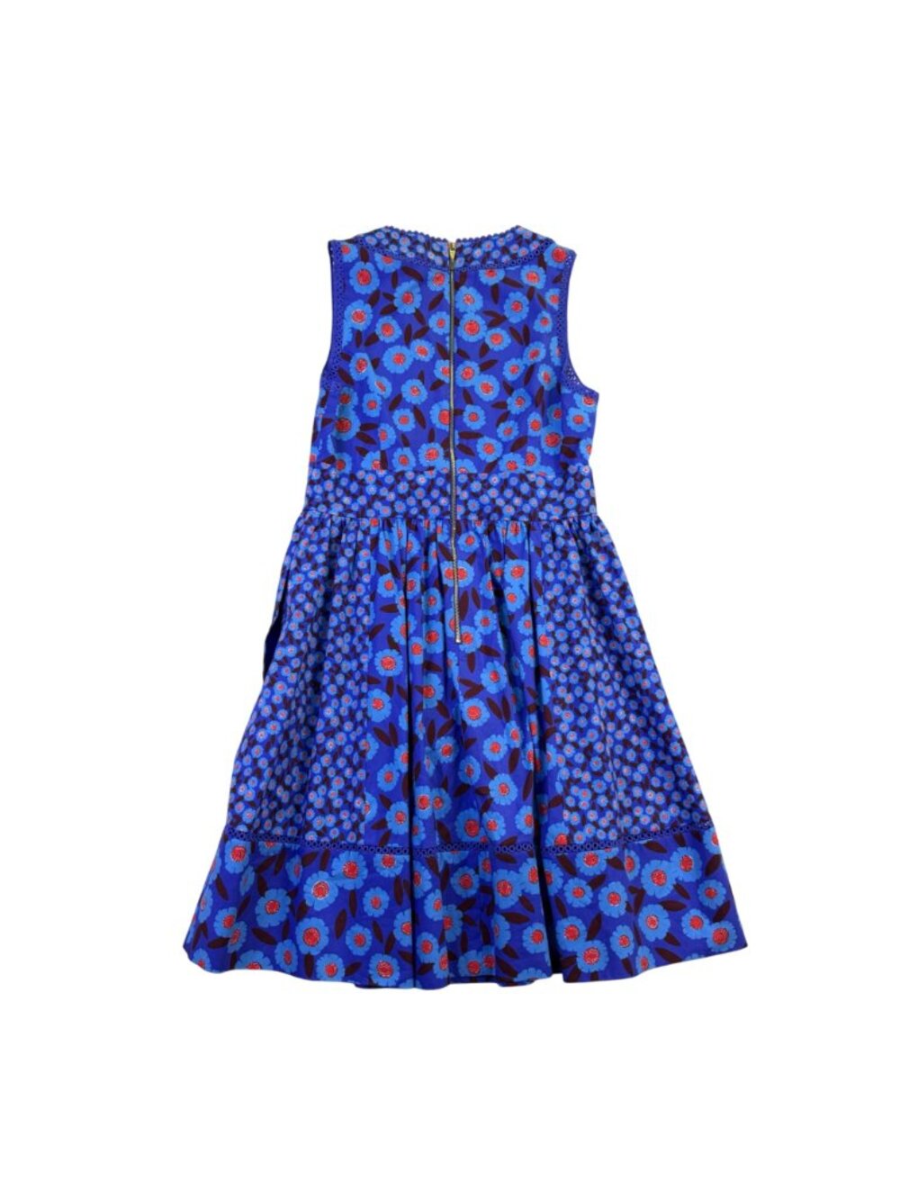 Kate Spade Women’s Blue Cotton Blend Floral Sleeveless Dress Size 10 - Picture 3 of 10